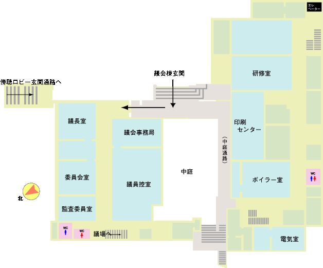 庁舎地階平面図